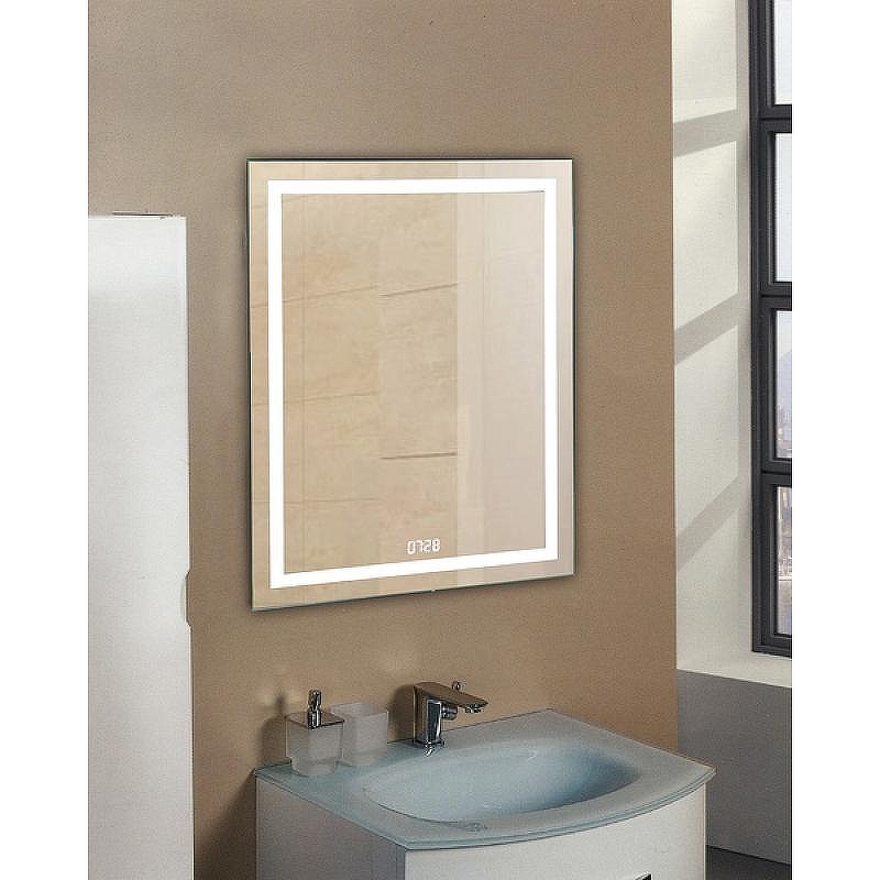 картинка Зеркало VERTE LED 800*900 c часами (Датчик Движения) от стройцентра СОМ